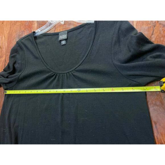 Eileen Fisher Black Scoop Neck Long Sleeve Dress XS - Picture 3 of 4